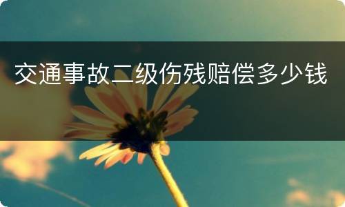 交通事故二级伤残赔偿多少钱