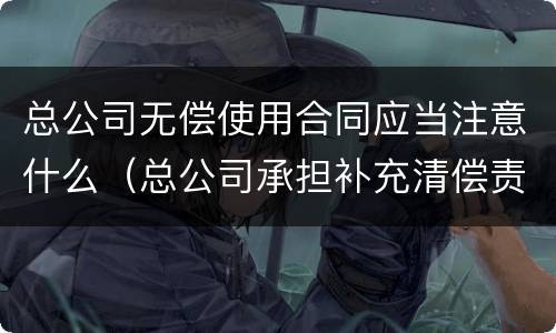 总公司无偿使用合同应当注意什么（总公司承担补充清偿责任的依据）