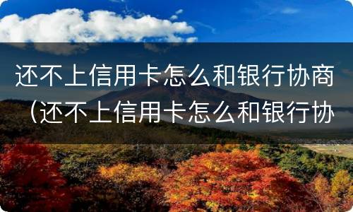 还不上信用卡怎么和银行协商（还不上信用卡怎么和银行协商还款）
