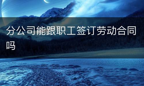 分公司能跟职工签订劳动合同吗