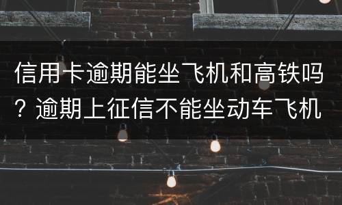信用卡逾期能坐飞机和高铁吗? 逾期上征信不能坐动车飞机