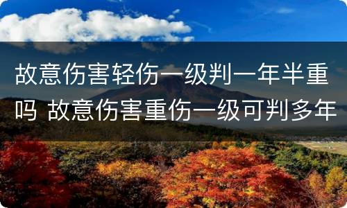 故意伤害轻伤一级判一年半重吗 故意伤害重伤一级可判多年