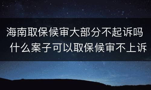 海南取保候审大部分不起诉吗 什么案子可以取保候审不上诉