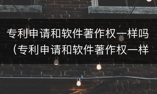 专利申请和软件著作权一样吗（专利申请和软件著作权一样吗为什么）