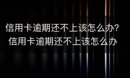 信用卡逾期还不上该怎么办？ 信用卡逾期还不上该怎么办