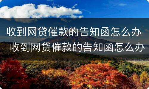 收到网贷催款的告知函怎么办 收到网贷催款的告知函怎么办理