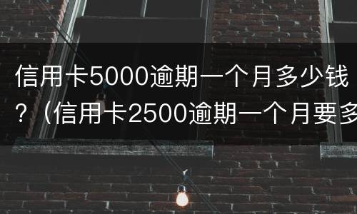 信用卡5000逾期一个月多少钱?（信用卡2500逾期一个月要多少钱）