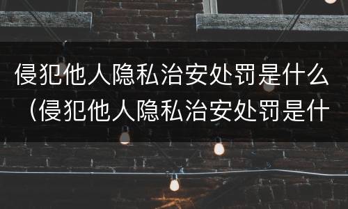 侵犯他人隐私治安处罚是什么（侵犯他人隐私治安处罚是什么罪）
