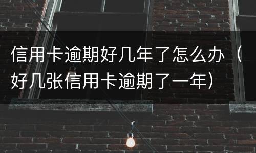 信用卡逾期好几年了怎么办（好几张信用卡逾期了一年）