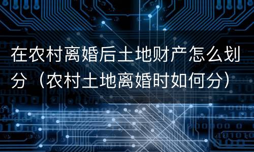 在农村离婚后土地财产怎么划分（农村土地离婚时如何分）