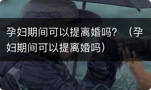 孕妇期间可以提离婚吗？（孕妇期间可以提离婚吗）