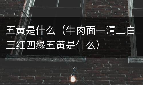 五黄是什么（牛肉面一清二白三红四绿五黄是什么）