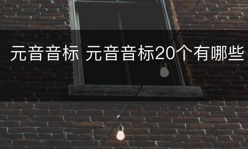 元音音标 元音音标20个有哪些