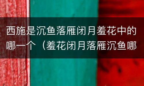 西施是沉鱼落雁闭月羞花中的哪一个（羞花闭月落雁沉鱼哪个与西施有关）