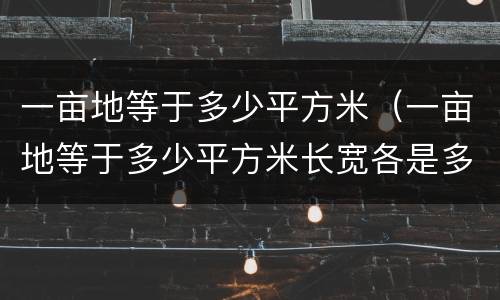 一亩地等于多少平方米（一亩地等于多少平方米长宽各是多少）