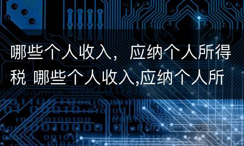 哪些个人收入，应纳个人所得税 哪些个人收入,应纳个人所得税和增值税