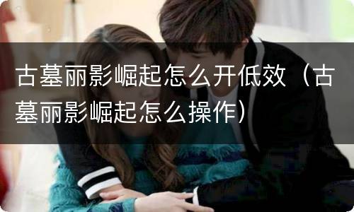 古墓丽影崛起怎么开低效（古墓丽影崛起怎么操作）