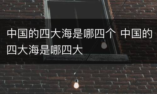 中国的四大海是哪四个 中国的四大海是哪四大