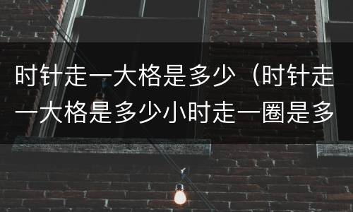时针走一大格是多少（时针走一大格是多少小时走一圈是多少小时）