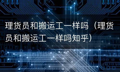 理货员和搬运工一样吗（理货员和搬运工一样吗知乎）