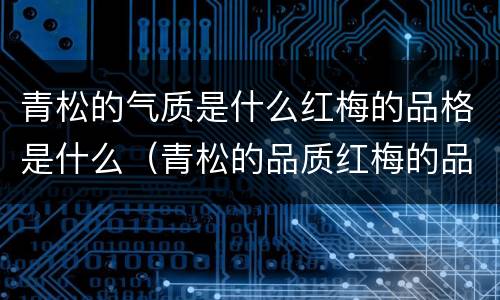 青松的气质是什么红梅的品格是什么（青松的品质红梅的品格）