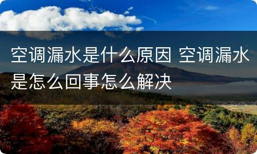 空调漏水是什么原因 空调漏水是怎么回事怎么解决
