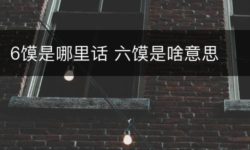 6馍是哪里话 六馍是啥意思