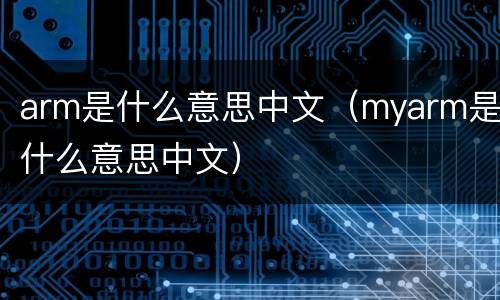 arm是什么意思中文（myarm是什么意思中文）