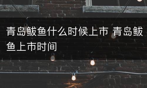青岛鲅鱼什么时候上市 青岛鲅鱼上市时间