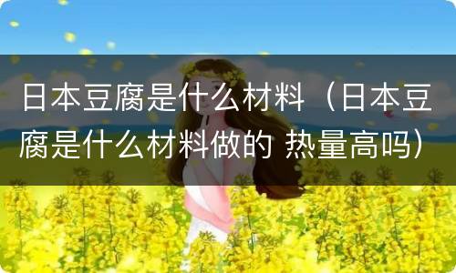 日本豆腐是什么材料（日本豆腐是什么材料做的 热量高吗）
