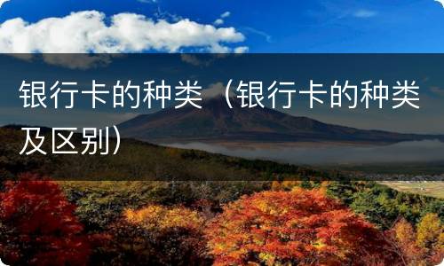 银行卡的种类（银行卡的种类及区别）