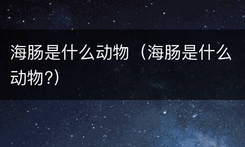 海肠是什么动物（海肠是什么动物?）