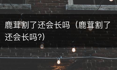鹿茸割了还会长吗（鹿茸割了还会长吗?）
