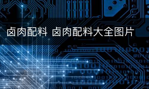 卤肉配料 卤肉配料大全图片
