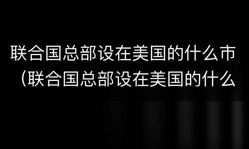 联合国总部设在美国的什么市（联合国总部设在美国的什么市区）