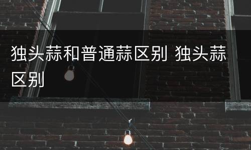 独头蒜和普通蒜区别 独头蒜 区别