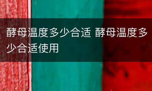 酵母温度多少合适 酵母温度多少合适使用