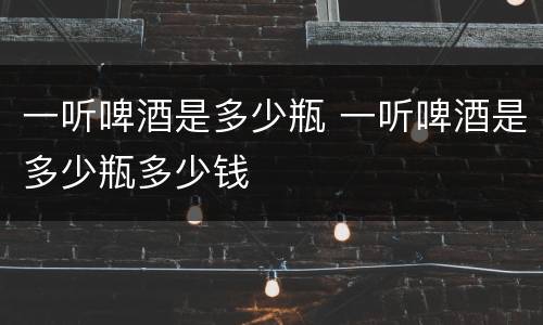 一听啤酒是多少瓶 一听啤酒是多少瓶多少钱