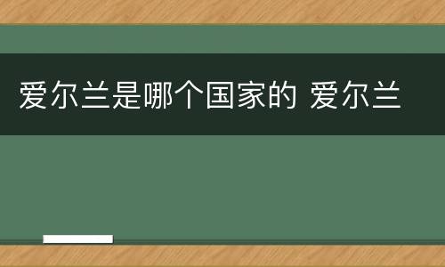 爱尔兰是哪个国家的 爱尔兰