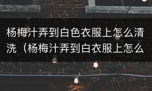 杨梅汁弄到白色衣服上怎么清洗（杨梅汁弄到白衣服上怎么办）