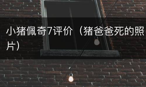 小猪佩奇7评价（猪爸爸死的照片）