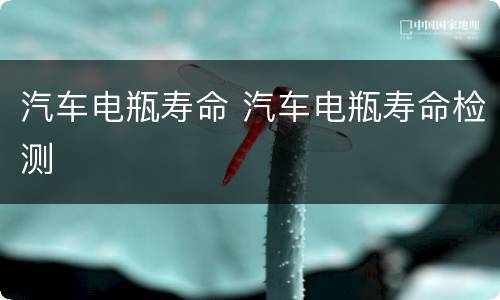 汽车电瓶寿命 汽车电瓶寿命检测