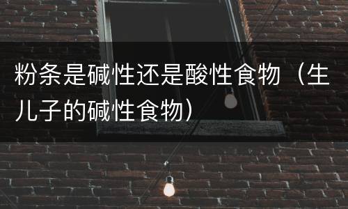 粉条是碱性还是酸性食物（生儿子的碱性食物）