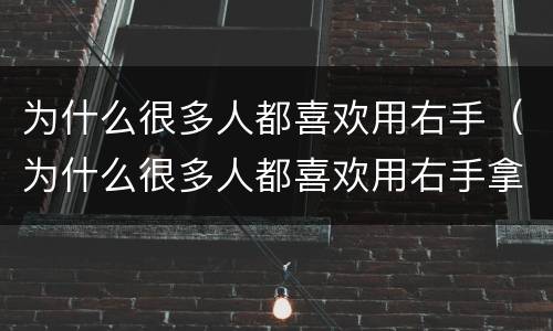 为什么很多人都喜欢用右手（为什么很多人都喜欢用右手拿东西）