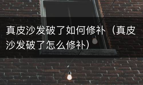 真皮沙发破了如何修补（真皮沙发破了怎么修补）