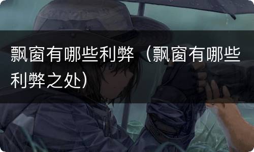 飘窗有哪些利弊（飘窗有哪些利弊之处）