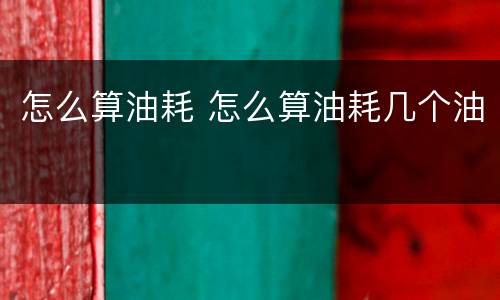 怎么算油耗 怎么算油耗几个油