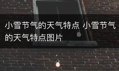 小雪节气的天气特点 小雪节气的天气特点图片