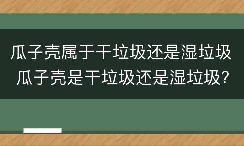 瓜子壳属于干垃圾还是湿垃圾 瓜子壳是干垃圾还是湿垃圾?