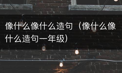 像什么像什么造句（像什么像什么造句一年级）